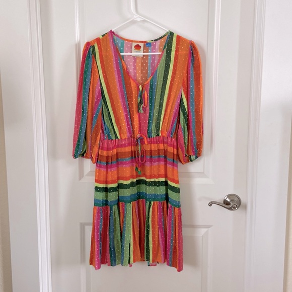 Farm Rio Multi Color Striped Dress XS - Picture 1 of 8